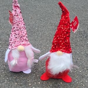 Red and Pink Sequin Gnome Decor